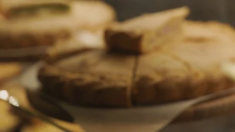 Freshly baked pie. delicious pastries Stock Footage 84079953