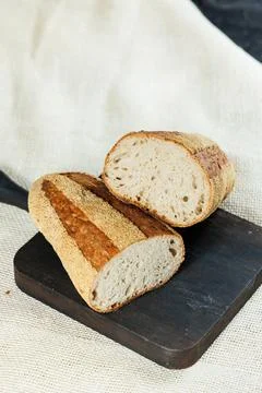 Freshly baked rye bread on a mixture of whole grain, rye and wheat flour. F.. Stock Photos