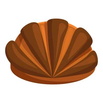 Freshly baked seashell shaped bread with chocolate stripes for a delicious .. Stock Illustration
