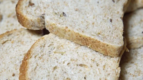 Freshly baked white bread for lunch Stock Footage 101118498