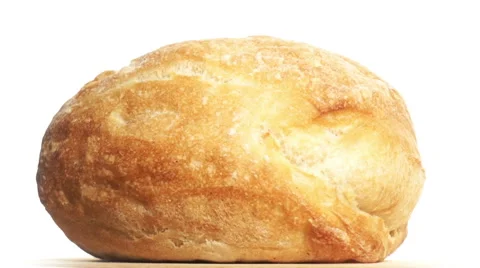 Freshly baked white bread on the table Video stock 67674921