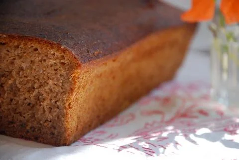 Freshly Breakfast baked cornbread loaf Stock Photos