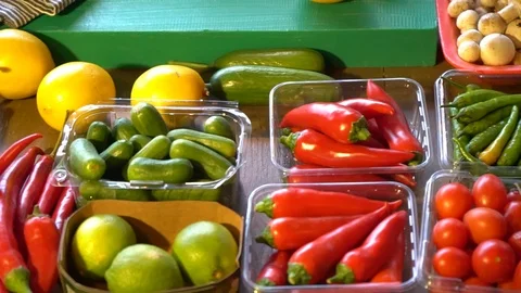 Freshly colored vegetables Stock Footage 91305346