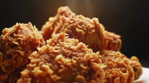 Freshly Cooked Crispy Fried Chicken Cinematic Shot for Restaurant Marketing Vide Stock Footage 326355169