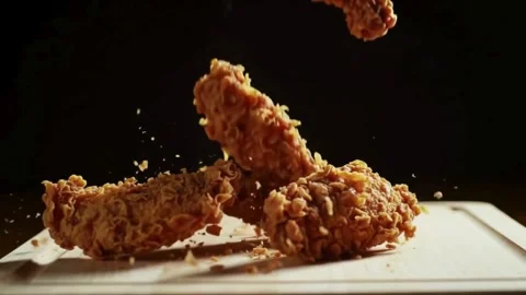 Freshly Cooked Crispy Fried Chicken Cinematic Shot for Restaurant Marketing Vide Stock Footage 326355463