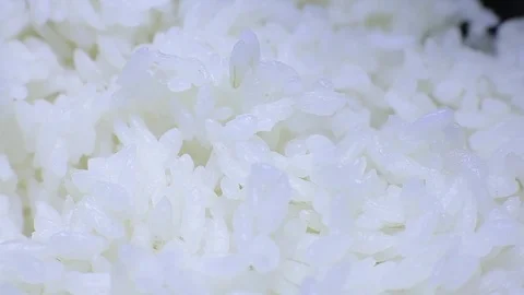 Freshly cooked rice  Stock Footage 82793594