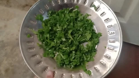 Freshly Cut and Washed Green Leaves Ready for Cooking Stock Footage 346805794