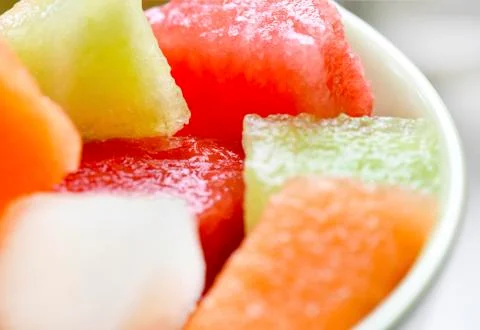 Freshly cut melon Stock Photos