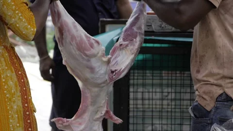 Freshly Cut Mutton - Authentic Gobaran Meat Video stock 316935392