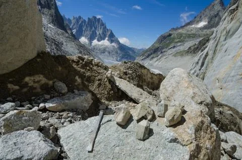 Freshly found gemmy quartz crystals from the Alps Stock Photos