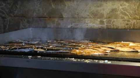 Freshly fried istanbul fish Stock Footage 170831965