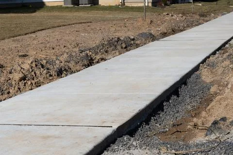 Freshly laid footpath Stock Photos