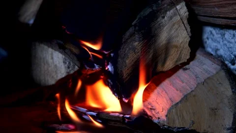 Freshly lit fire Stock Footage 169388918
