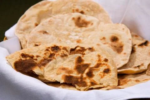 Freshly made chapatis Stock Photos