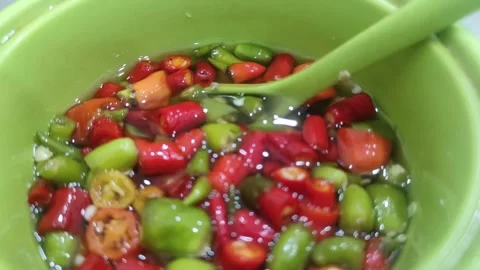 Freshly made chilies Stock Footage 262625784