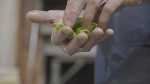 Freshly Minced  Basil 02 Stock Footage 87204373