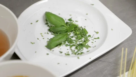 Freshly Minced  Basil Stock Footage 86244559