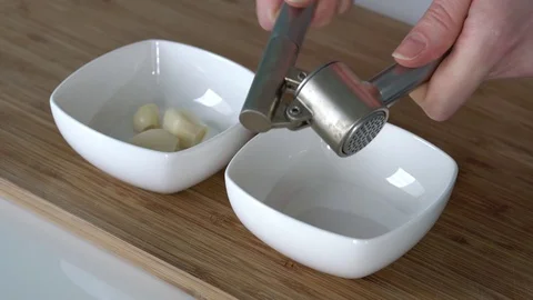 Freshly minced garlic Stock Footage 73275621