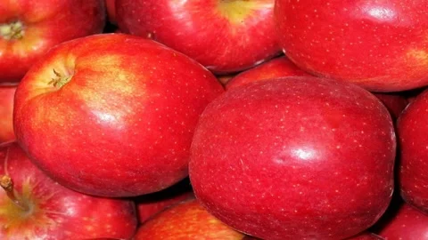 Freshly picked apple creating a vibrant and textured pattern, ideal for foo.. Stock Footage 313234397