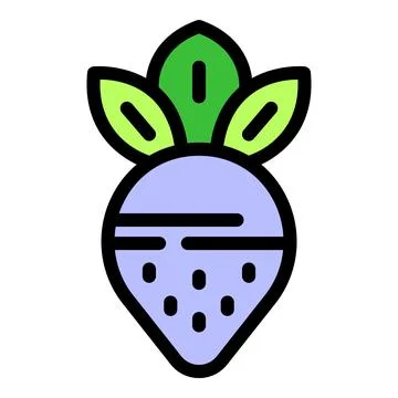 Freshly picked beetroot with green leaves icon design Stock Illustration