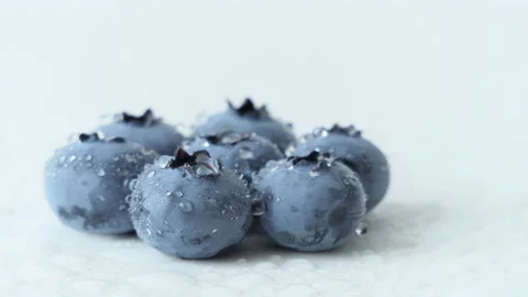 Freshly picked blueberries, close up Stock Footage 218007755