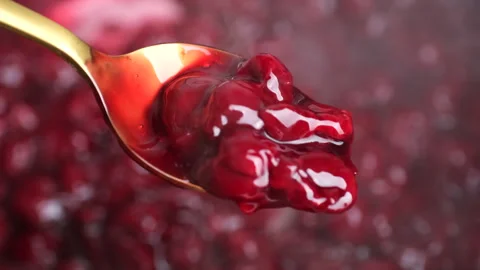 Freshly picked cherries with sugar to make cherry jam or other dessert Stock Footage 267677974