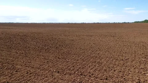 Freshly plowed field in spring ready for cultivation Stock Footage 321241265