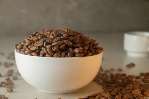 Freshly roasted coffee beans create a rich and aromatic experience for all Stock Photos
