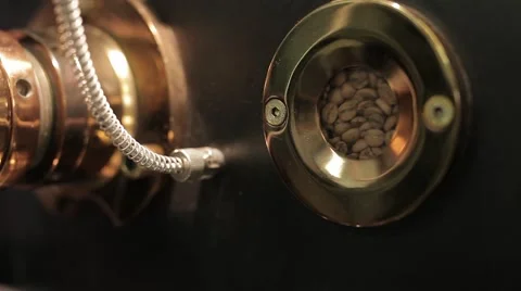 The freshly roasted coffee beans from a large coffee roaster. Stock Footage 43481525