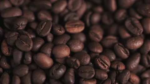 Freshly roasted coffee on canvas Stock Footage 189372210