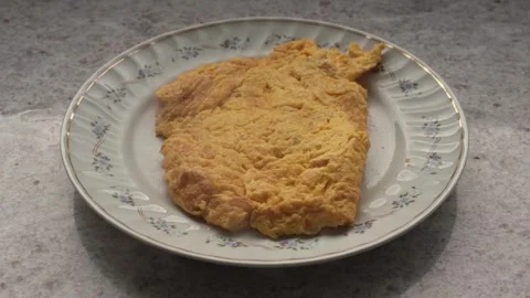 Freshly Served Egg Omelette Stock Footage 266719044