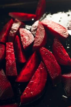 Freshly sliced beetroot Stock Photos