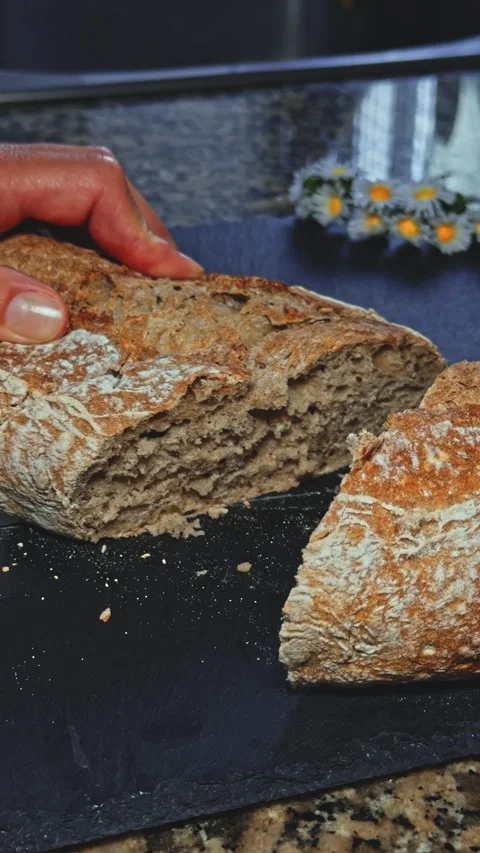 Freshly Sliced Multigrain Bread Loaf Stock Footage 279503329