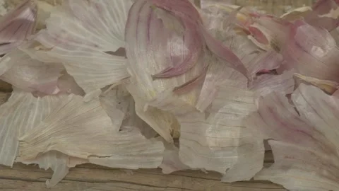 Freshly sliced shallots placed elegantly on a rustic wooden surface, ready for Vidéo 282019195