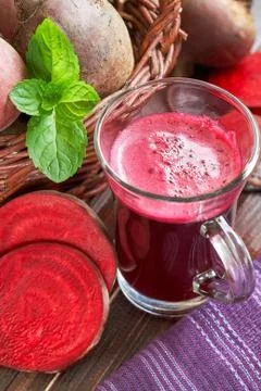 Freshly squeezed beetroot juice Stock Photos
