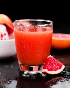 Freshly squeezed Grapefruit Juice (selective focus) Stock Photos