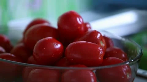Freshly washed tomatoes Stock Footage 12203549