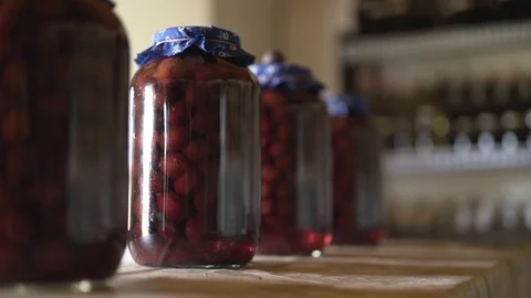Freshmade cherry jam, traditional packaging, stock video Stock Footage 88228207