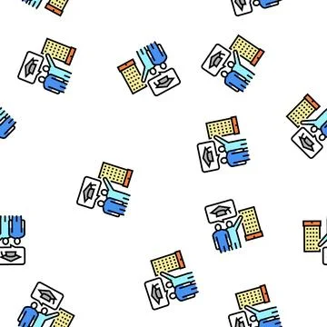 Freshmen admission vector seamless pattern Stock-Illustration