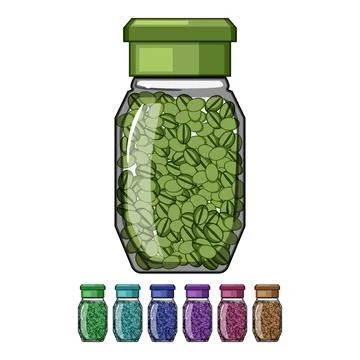 Freshness coffee jar cartoon vector graphic Stock Illustration