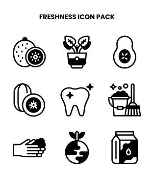 Freshness DuoTone Graphics Icons Pack Stock Illustration