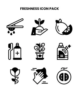 Freshness DuoTone Graphics Icons Pack Stock Illustration