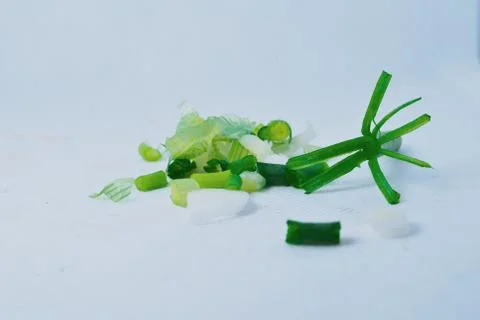 FreshScallion on a white background Stock Photos