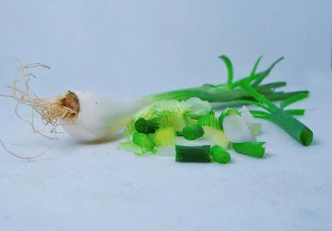 FreshScallion on a white background Stock Photos