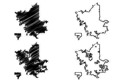 Fresno City map vector Stock Illustration