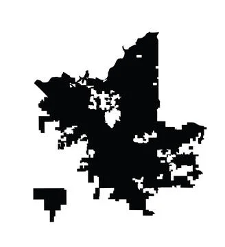Fresno city map vector silhouette illustration isolated Ilustração Stock