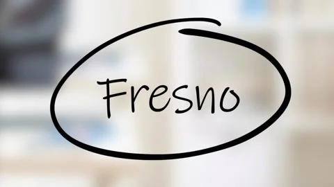 Fresno Handwriting using black marker on glass Video stock 318749124