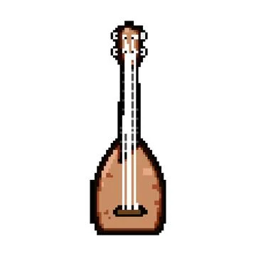 Fretboard ukulele pixel art vector illustration Stock Illustration