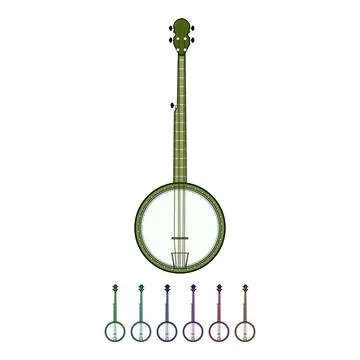 Frets banjo cartoon vector graphic Stock Illustration