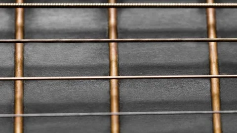 Frets on guitar neck and white dots close-up, moving, sideways, close-up 스톡 동영상 240656773